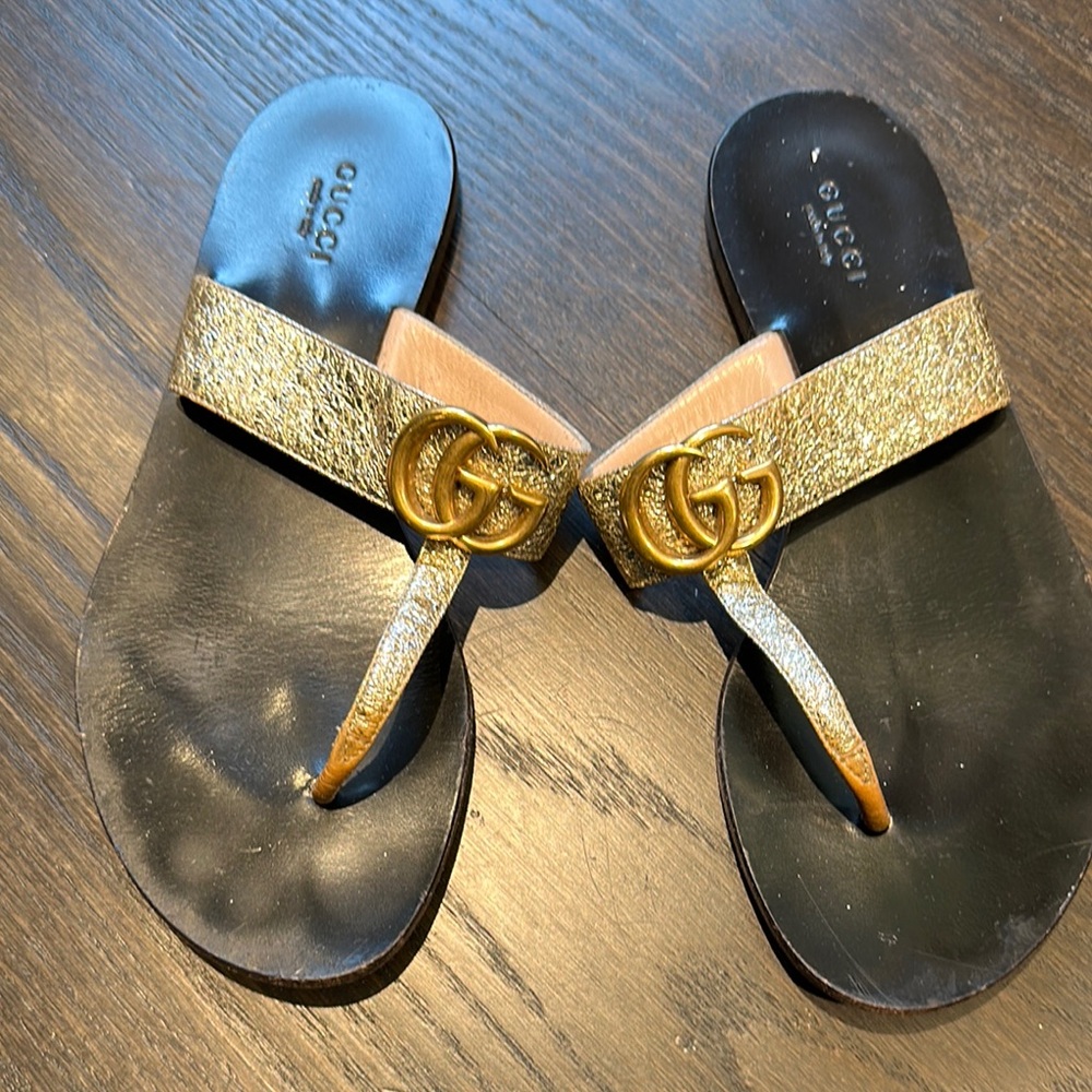 Gucci Gold Marmont size 37 Women's Sandals